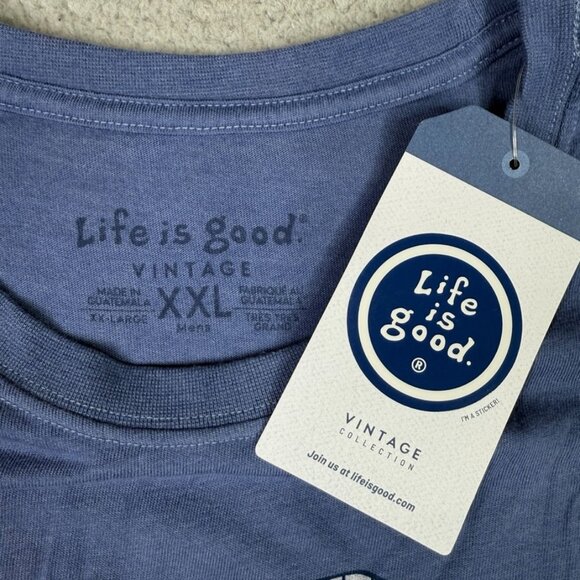 Life Is Good Shirt Mens XXL 2XL Blue Mack Trucks Thank A Trucker Crusher Tee NW - Picture 5 of 11